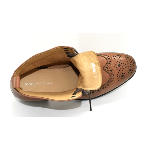 B4 NEW MARC NOLAN Belmont Tan Leather Wingtip Brogue Lace Up Boot Shoes Size 9 main image 4